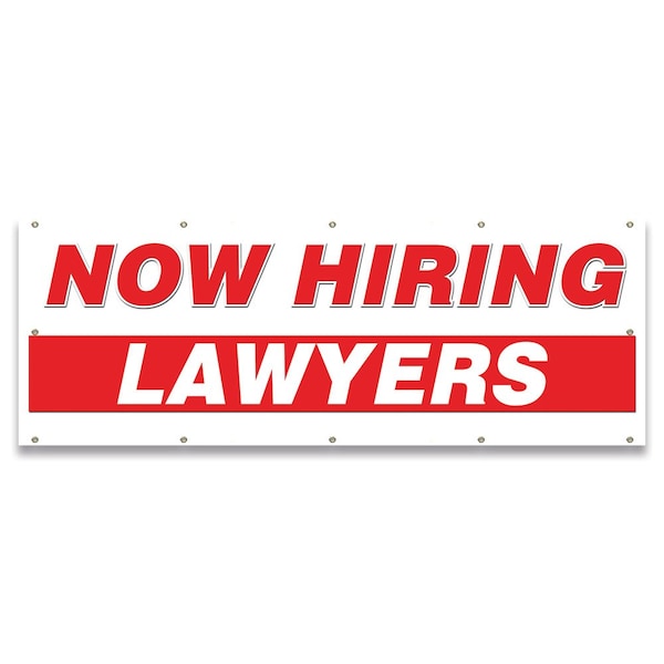 Now Hiring Lawyers Banner Apply Inside Accepting Application Single Sided